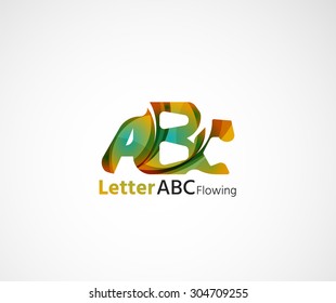Abc company logo. Vector illustration. Made of overlapping wave elements, abstract composition. Font business icon concept