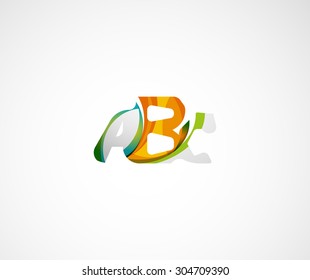 Abc company logo. Vector illustration. Made of overlapping wave elements, abstract composition. Font business icon concept
