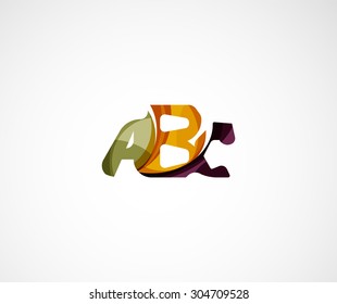 Logo de la empresa Abc. Ilustración vectorial. Hecho de elementos de onda superpuestos, composición abstracta. Concepto de icono de negocio de tipos de letra