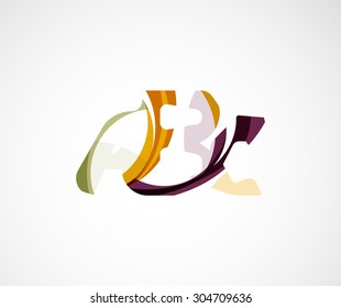 Abc company logo. Vector illustration. Made of overlapping wave elements, abstract composition. Font business icon concept