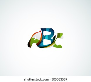 Abc company logo. Vector illustration. Made of overlapping wave elements, abstract composition. Font business icon concept