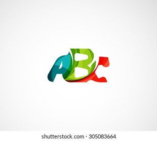 Abc company logo. Vector illustration. Made of overlapping wave elements, abstract composition. Font business icon concept
