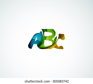 Abc company logo. Vector illustration. Made of overlapping wave elements, abstract composition. Font business icon concept