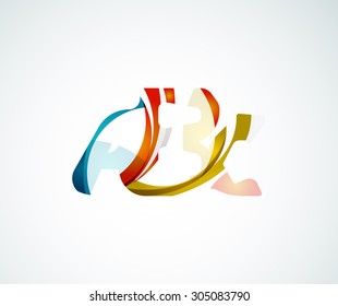 Logo de la empresa Abc. Ilustración vectorial. Hecho de elementos de onda superpuestos, composición abstracta. Concepto de icono de negocio de tipos de letra