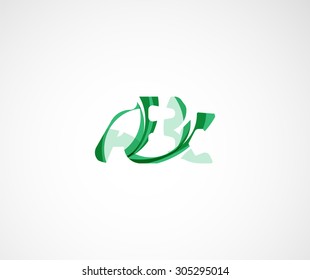 Abc company logo. Vector illustration. Made of overlapping wave elements, abstract composition. Font business icon concept