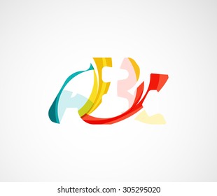 Abc company logo. Vector illustration. Made of overlapping wave elements, abstract composition. Font business icon concept