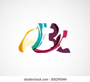 Abc company logo. Vector illustration. Made of overlapping wave elements, abstract composition. Font business icon concept