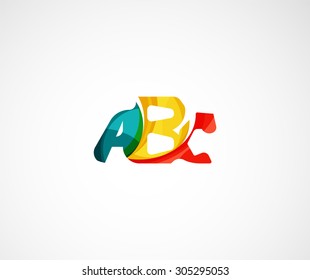 Logo de la empresa Abc. Ilustración vectorial. Hecho de elementos de onda superpuestos, composición abstracta. Concepto de icono de negocio de tipos de letra
