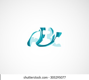 Abc company logo. Vector illustration. Made of overlapping wave elements, abstract composition. Font business icon concept