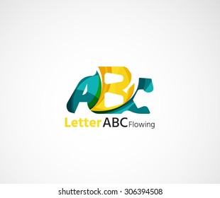 Logo de la empresa ABC. Ilustración vectorial. Hecho de elementos de onda superpuestos, composición abstracta. Concepto de icono de negocio de tipos de letra