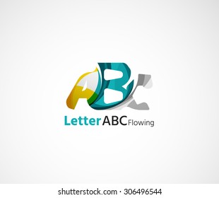 ABC company logo. Vector illustration. Made of overlapping wave elements, abstract composition. Font business icon concept