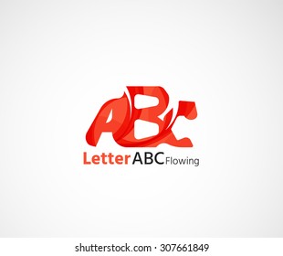 Firmenlogo von Abc. Vektorgrafik. Hergestellt aus überlappenden Wellenelementen, abstrakter Komposition. Symbol für Schriftverkehr