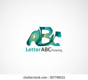 Abc company logo. Vector illustration. Made of overlapping wave elements, abstract composition. Font business icon concept