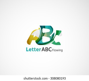 Logo de la empresa Abc. Ilustración vectorial. Hecho de elementos de onda superpuestos, composición abstracta. Concepto de icono de negocio de tipos de letra