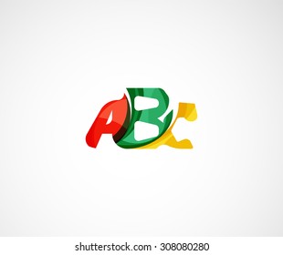 Abc company logo. Vector illustration. Made of overlapping wave elements, abstract composition. Font business icon concept