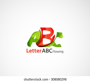 Abc company logo. Vector illustration. Made of overlapping wave elements, abstract composition. Font business icon concept Abc company logo. Vector illustration. Made of overlapping wave elements, abstract composition. Font business icon concept