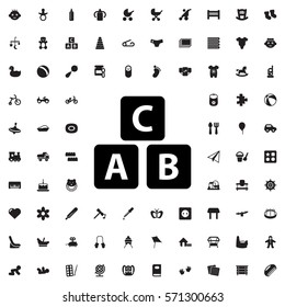 ABC cube icon illustration isolated vector sign symbol