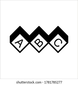 ABC cube icon illustration on white background
