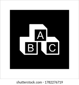ABC cube icon illustration on white background