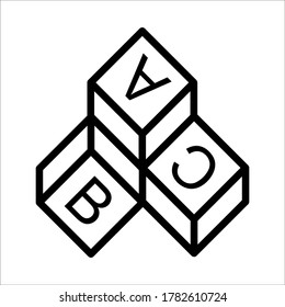 ABC cube icon illustration on white background