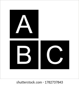 ABC cube icon illustration on white background