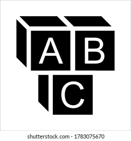 ABC cube icon illustration on white background