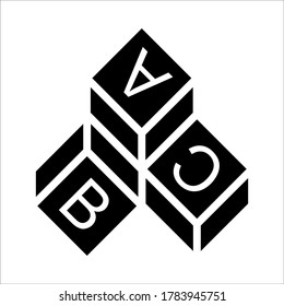 ABC cube icon illustration on white background