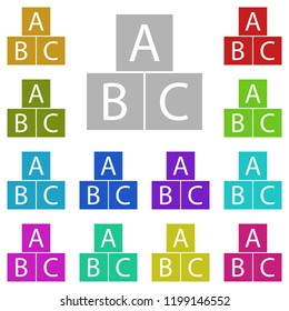 ABC cube icon in multi color style. Simple glyph vector of education set for UI and UX, website or mobile application