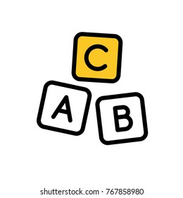 abc cube vector icon