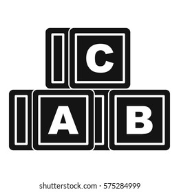 ABC cubes icon. Simple illustration of ABC cubes vector icon for web