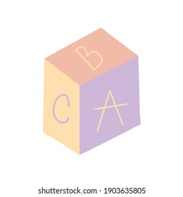 a,b,c cubes on a white background vector illustration design