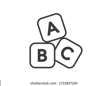 Abc  cubes vector design.  Abc blocks vector design. 