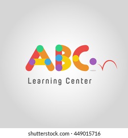 ABC design, kids logo, kindergarten logo,learning and education,Vector Template.