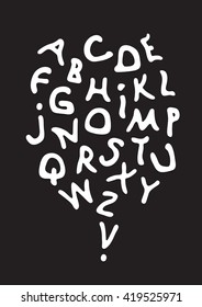  ABC. Drawn alphabet.