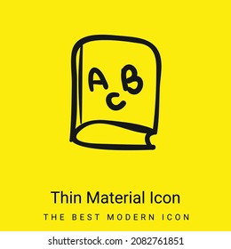 ABC Educational Book minimal bright yellow material icon