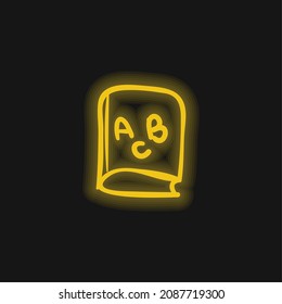 ABC Educational Book yellow glowing neon icon
