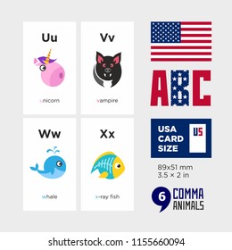 Abc English alphabet animal icon set vector illustration
