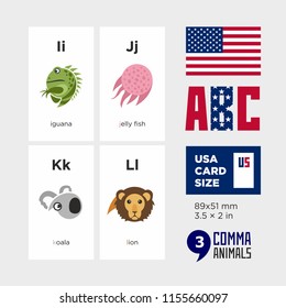 Abc English alphabet animal icon set vector illustration
