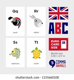 Abc English alphabet animal icon set vector illustration

