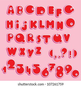 ABC - english alphabet and numerals - funny cartoons