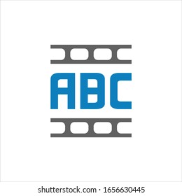 Logo de la película ABC. Elemento de carta de promoción de marca gráfica vectorial. Fondo blanco
