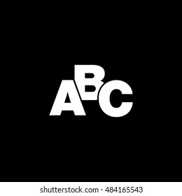 ABC Flat Icon On Black Background