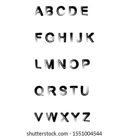 abc, font alphabet collection. Vector design element, black, isolated on white