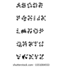 abc, font alphabet collection. Vector design element, black, isolated on white
