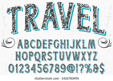 abc Font alphabet Script Typeface handcrafted handwritten vector label design old style.Shadow Effect.vintage Hand Drawn.Retro Typography.Vector Illustration.