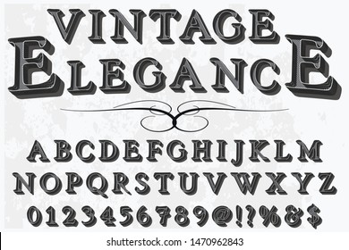 abc Font alphabet Script Typeface handcrafted handwritten vector label design old style.Shadow Effect.vintage Hand Drawn.Retro Typography.Vector Illustration.
