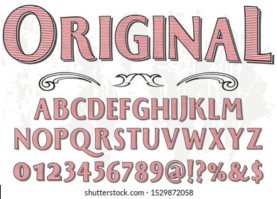 Abc Font Alphabet Script Typeface Handcrafted Handwritten Vector Label Design Original