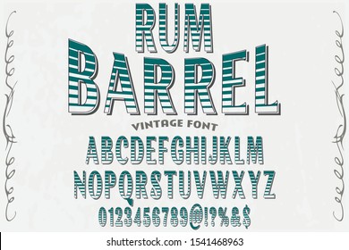 abc Font alphabet Script Typeface handcrafted handwritten vector label design old style.Shadow Effect.vintage Hand Drawn.Retro Typography.Vector Illustration. rum barrel