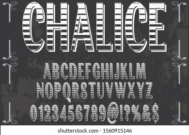 abc Font alphabet Script Typeface handcrafted handwritten vector chalice .Shadow Effect.vintage Hand Drawn.Retro Typography.Vector Illustration.