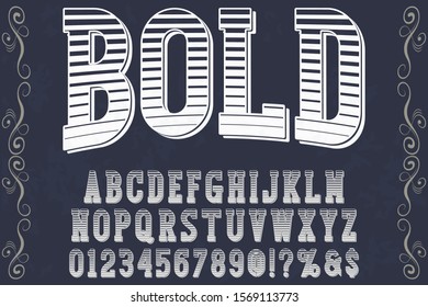 abc Font alphabet Script Typeface handcrafted handwritten vector label design old style.Shadow Effect.vintage Hand Drawn.Retro Typography.Vector Illustration.
